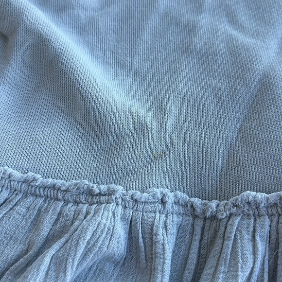 Free People Hooded Long Sleeve V-Neck Sweater - Light Blue - Large - Picture 9 of 10